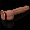 Dildo King size z ruchomą skórą Dual Layer Dong Brown 29cm